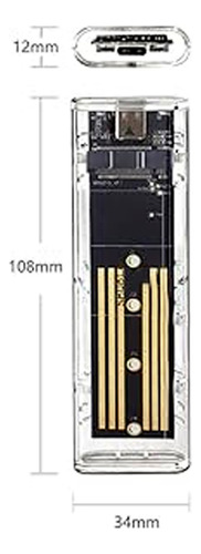 Cofre Ssd M.2 Usb C A Usb 3.1 Case Pcie Nvme 10gbp Acrílico