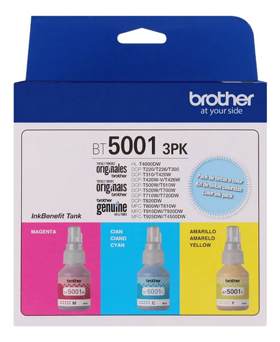 Tinta Brother Bt5001 Magenta Cyan Yellow (pack X 3 Colores)