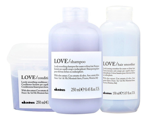 Davines Love Smoothing Trio Antifrizz Shampoo 250 Ml + Aco