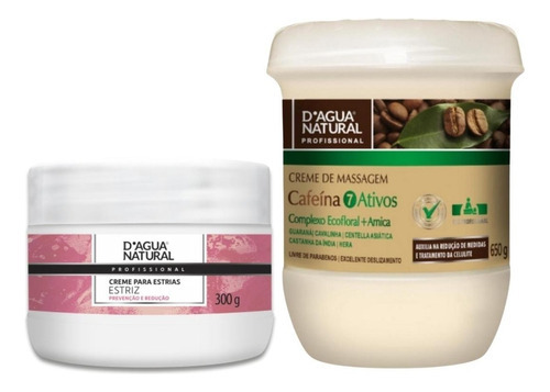  Kit 2un Creme De Massagem Cafeína E Estriz Para Estrias