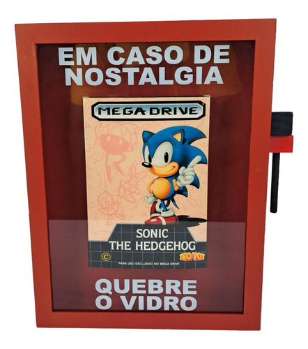 Quadro Decorativo Nostalgia Quebre Vidro Sonic The Hedgehog