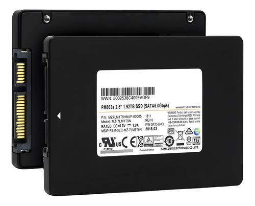 Ssd Samsung 1.92tb Enterprise, Ri, 2.5, Mz7lm1t9hmjp, Pm863a Cor Preto