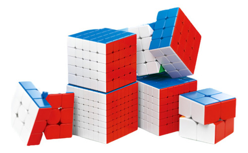 Paquete 6 Cubos Moyu 2x2+3x3+4x4+5x5+6x6+7x7 Stickerless Stickerless