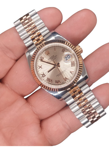 Reloj  Compatible Con No Rolex Datejust Bitono Gold Rose (Reacondicionado)