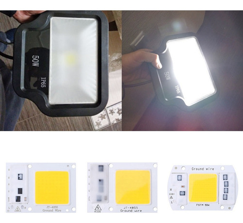 * Lâmpada Led Cob Chip 20w 30w 50w Ac 220v Projetor