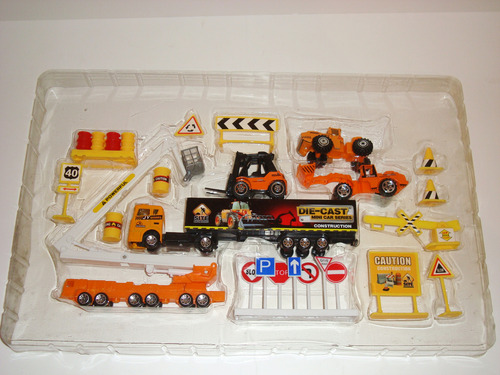 Set Set De Construcción 30 Pzs Maquinas Señales Die Cast Met