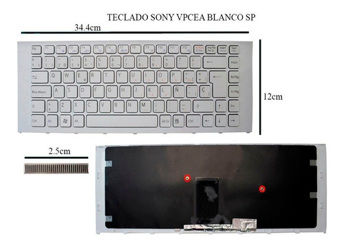 Teclado Sony Vpcea Blanco Sp P/n: 148792621 Mp-09l16la-8861