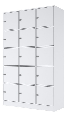 Escaninho 15 Portas Com Fecho Para Cadeado M318.b Cor Branco