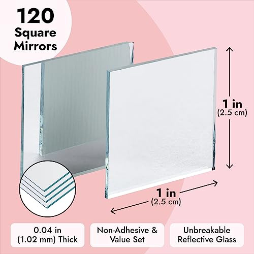 Azulejos De Espejo De 1 Pulgada Para Manualidades, Pequeños