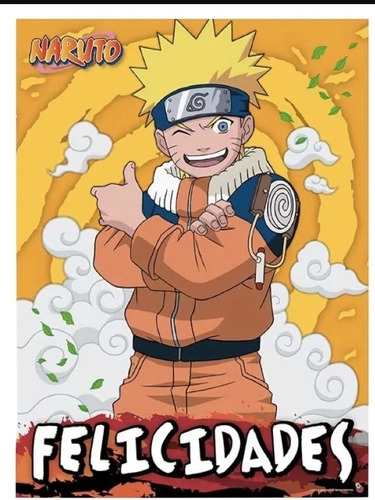 Cartel De Cumpleaños De Felicidades Naruto