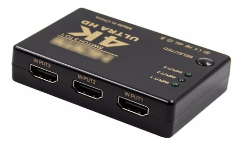Imagen 2 de 3 de Switch Conmutador Hdmi 3x1 4k Hd
