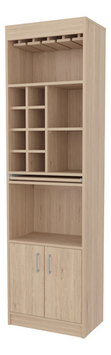 Bar Alto 8 Botelleros Repisa Extensible Fm-012a - Cafe Claro
