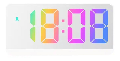 Reloj Despertador Espejado Led Multicolor Alarma Temperatura