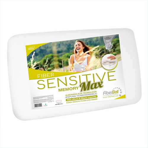 Almohada Inteligente Fiber Ball Sensitive Max Visco+memoria Color Blanco