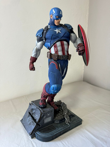 Estatua Premium Clásica Del Capitán América De Marvel