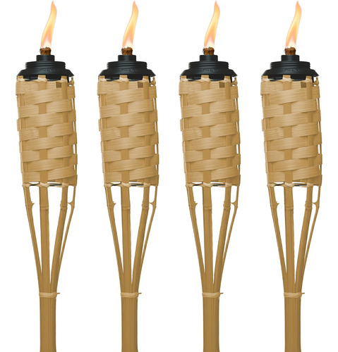 Antorchas De Bambú Luau De 57 Pulgadas, Paquete De 4