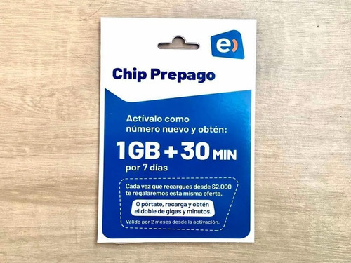 Chip Prepago Entel 100 Unidades  - Envío Gratuito