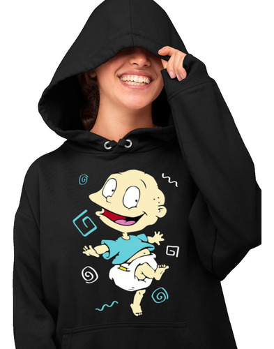 Sudadera Negra Retro Tommy-pickles-aventuras