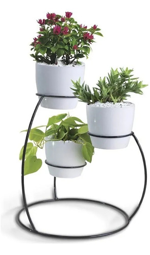 Soporte Para Maceta X3 Puestos(9cm) Redondo 26cms Alto Baru