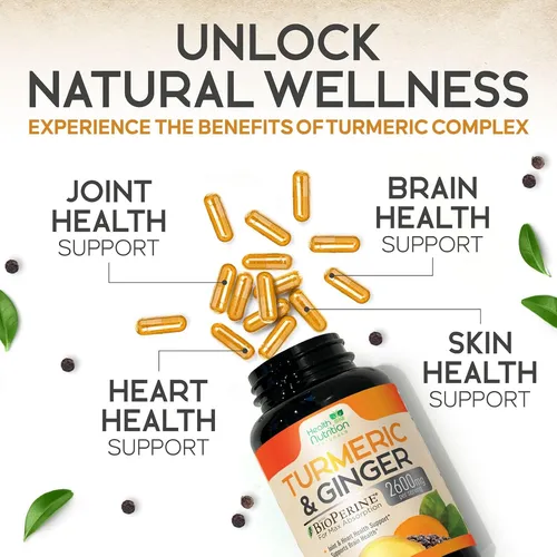 Curcumina De Cúrcuma Con Bioperina Y Jengibre 2600 Mg 95% Cu