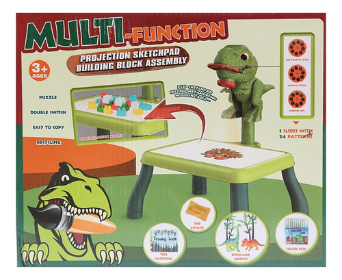 Proyector Dinosaurio Led Mesa Pizarron Dibujo Didactica Niño