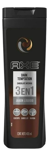 2 Pzas Jabón Líquido Axe 3 En 1 Dark Temptation 400 Ml