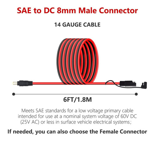Cable Extension Conector Sae Awg Pie Cc In