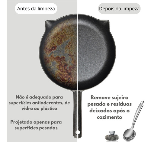 Escova de Limpeza de Grelha de Aço Inoxidável Limpeza Louça com Esponja Prateado Lumai