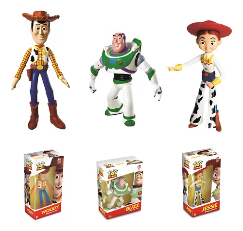 Coleção Toy Story Woody , Buzz E Jessie Vinil 18cm - Líder