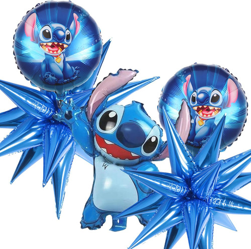 Decoración Globos Kit Angel Lilo Y Stitch Azul Explosiva