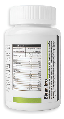 Bigan Eiyo Bros Con B12 Empaque Biodegradable Dietas Veganas Sabor Sin Sabor