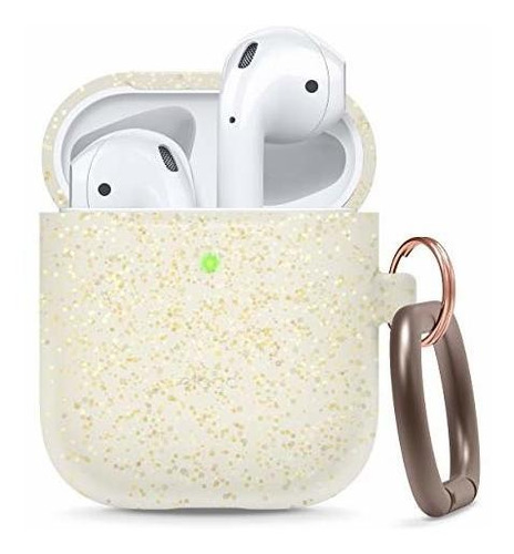 Funda Para AirPods De Silicona Flexible En Color Perla