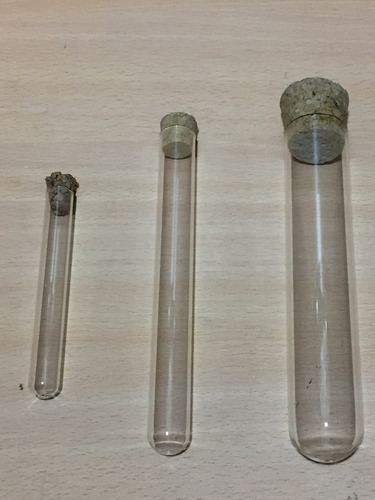 Paquete de 24 unidades BARATTI Tubo de ensayo de cristal con tapón de corcho altura 10 cm diámetro 2,5 cm 