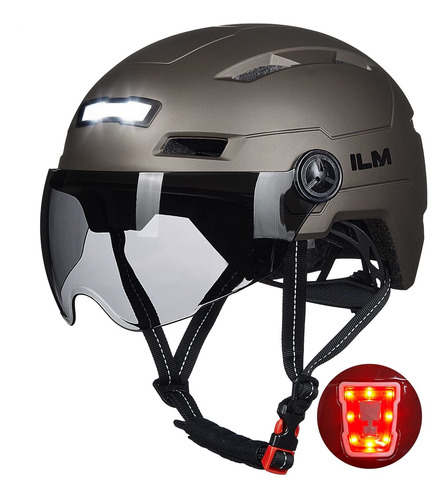 Ilm Casco De Bicicleta Para Adultos Con Luz Frontal Y Traser