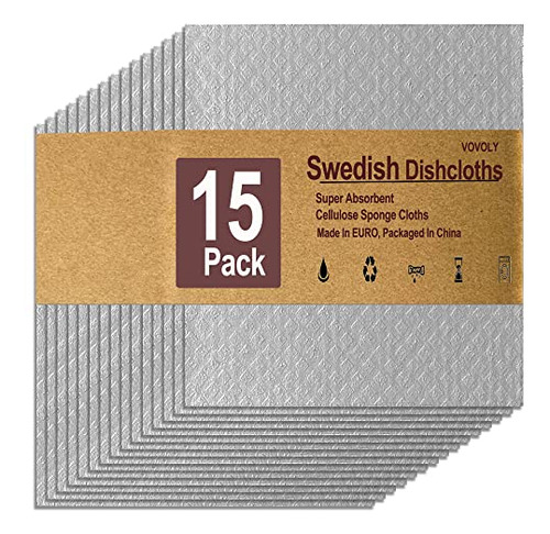 Paños Suecos Cocina, Paquete Granel De 15 Paños De 
