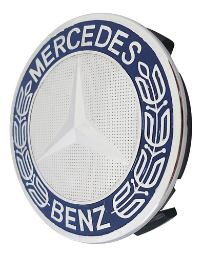 4 Centros De Rines Autos Mercedes Benz 7.5cm Azules 