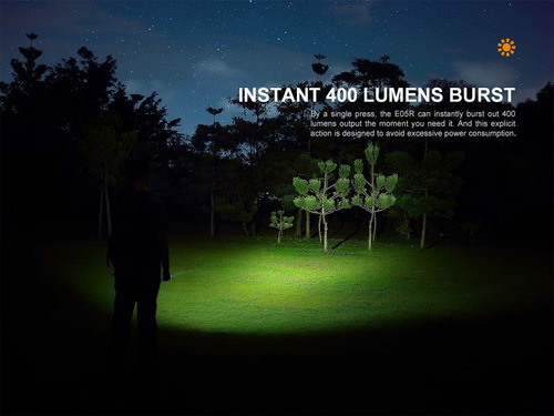 Imagen 4 de 9 de Linterna Llavero Led Fenix E05r Recargable 400 Lumens 64mts