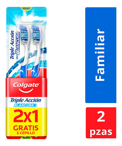 Cepillo de dientes Colgate Triple Acción Extra Blancura 2pzs