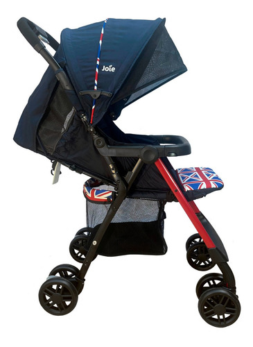 Cochecito Cuna P/bebé Joie Aire Step Ultraliviano Compacto Color Union jack Color del chasis Negro