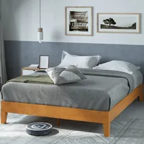 Comprar Base De Cama Plataforma Madera Maciza Color Pino Rústico Que
