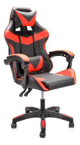 Silla de escritorio Imback IBK-G0001 gamer ergonómica  roja con tapizado de cuero sintético