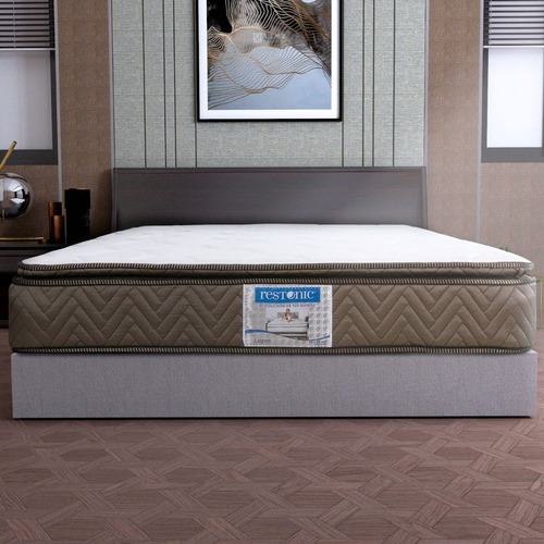 Imagen 6 de 9 de Colchón Restonic King Size Leyen Roma + 2 Almohadas