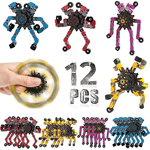 12 Pcs Deformable Robot Fidget Spinners Toys For Party ...