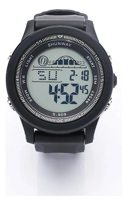 Relógio Masculino À Prova D'água Esportivo Multifuncional Bisel S909-PRETO