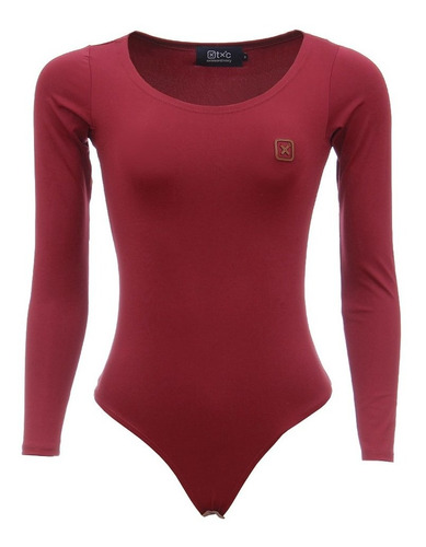 Body Feminino Manga Longa Vinho Txc 27404