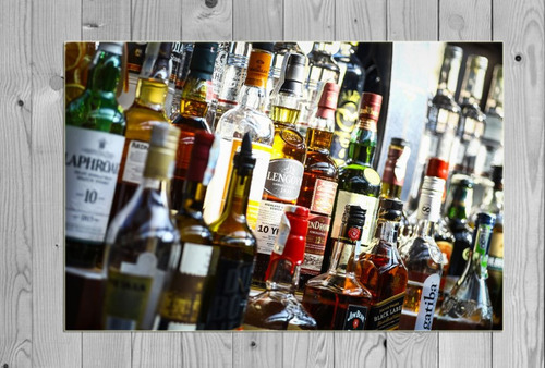 Vinilo Decorativo 40x60cm Botellas Bar Tragos Whisky