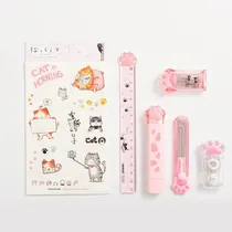 Comprar Kit De Mini Accesorios De Papelería Kawaii De Gatos 6 Piezas