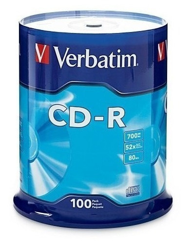 Verbatim Cd R 700mb 80 Minute 52x Recordable Disc 100