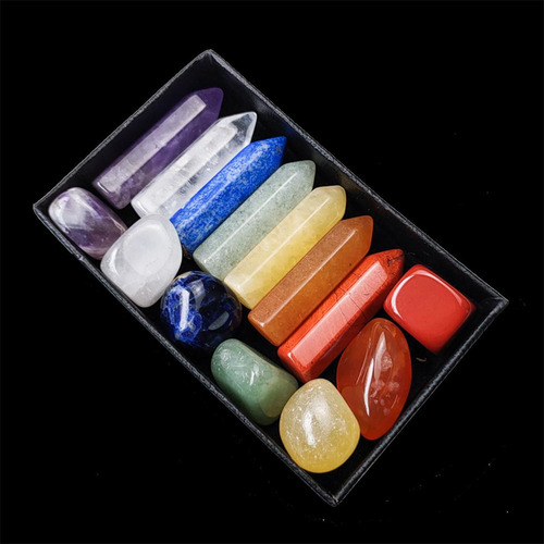 14pcs Crystal Energy Stones Hexagonal Bar Clear Topaz