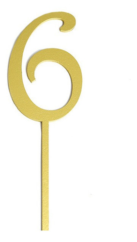 Letrero Pastel Cake Topper #6 Gold BdLG-n06